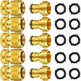 Garden Hose Quick Connector, Solid Brass 3/4 Inch GHT Thread Garden