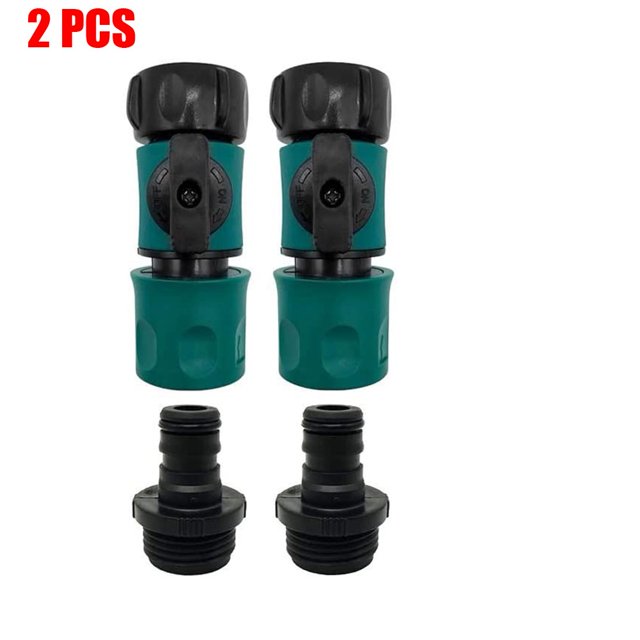 Garden Hose Quick Connector With Shut Off Valve 3/4 Inch Easy Connect