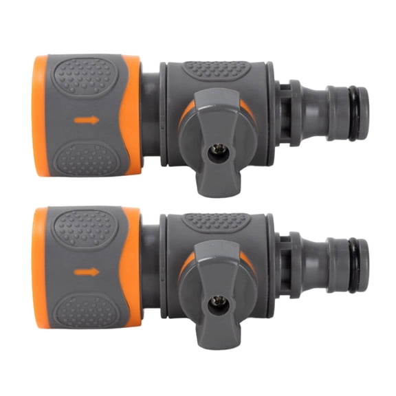 Garden Hose Quick Connector with Valved Shut Off Control for Irrigation Pipe Coupler