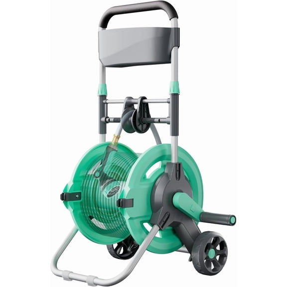 Garden Hose Reel Cart, Hold Up to 75-150 Ft of 5/8 Inch Hose, Water Hose Reel Cart with Wheels, Mobile Hose Reel Cart For Car Washing, Garden Watering, Outside Use
