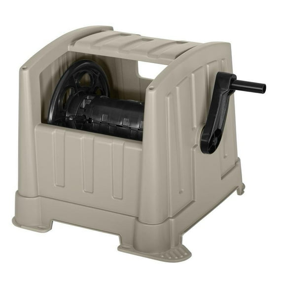 Garden Hose Reel Cart Suncast CPLPPJ100DT Hideaway with 100-Foot Hose Capacity, Heavy Duty Resin Portable. Perfect for Patio & Poolside Cleaning, Garden, Yard, Backyard, Lawn Car Wash.