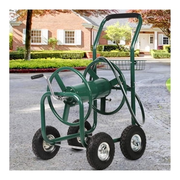 Aluminum Hose Reel Cart With Wheels - Yard & Garden Hose Storage