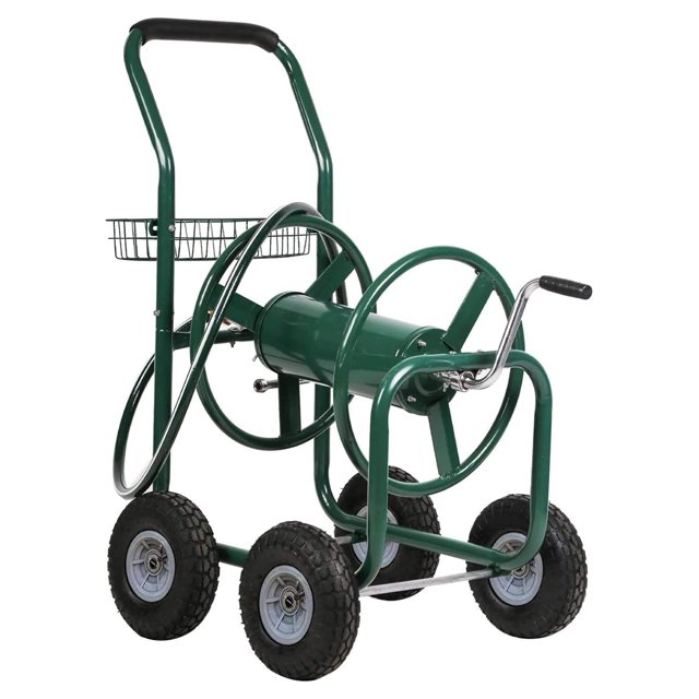 Garden Hose Reel Cart with Wheels Outdoor Yard Water Planting Truck 300