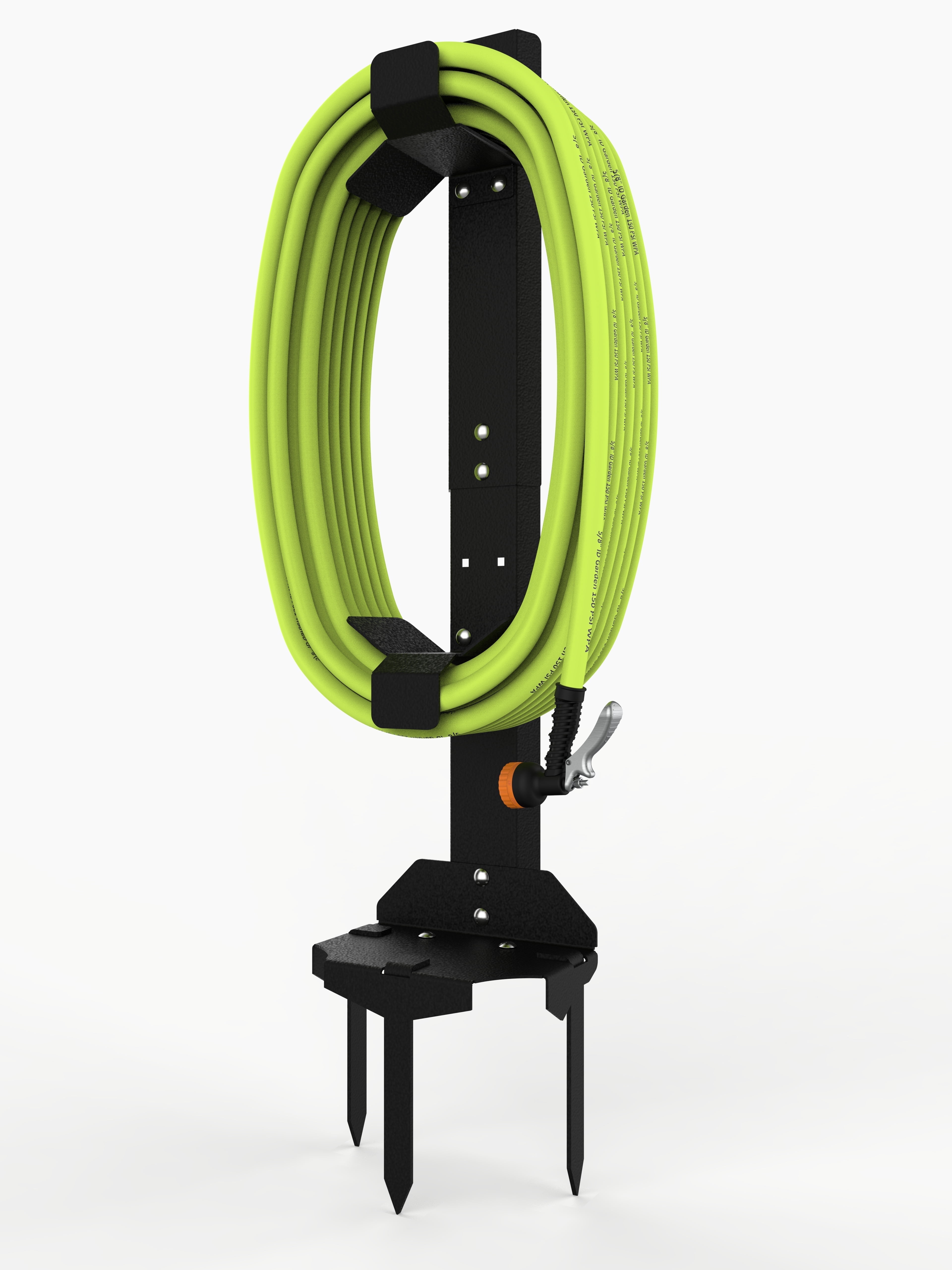 Garden Hose Reel Holder Stand Storage w/ Ground Stakes -Upto 125-Ft Hoses