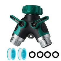Garden Hose Splitter 2 Way, Faucet Splitter, Hose Bib Splitter,Y Splitter 2 Valves With 4 Leakproof Washers 2 Tape, All Metal