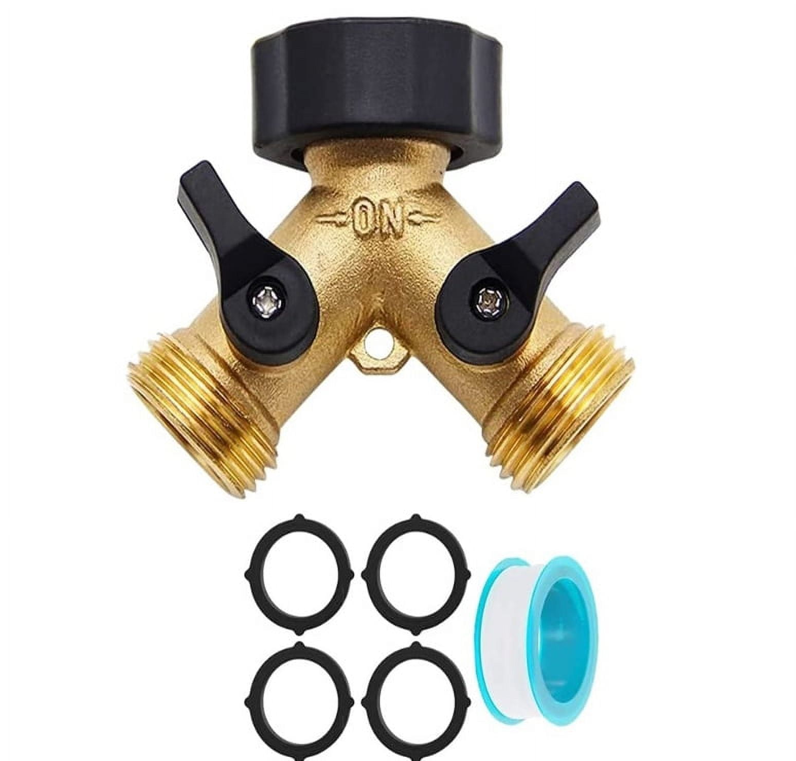 Garden Hose Splitter 2 Way, Heavy Duty Brass Conne