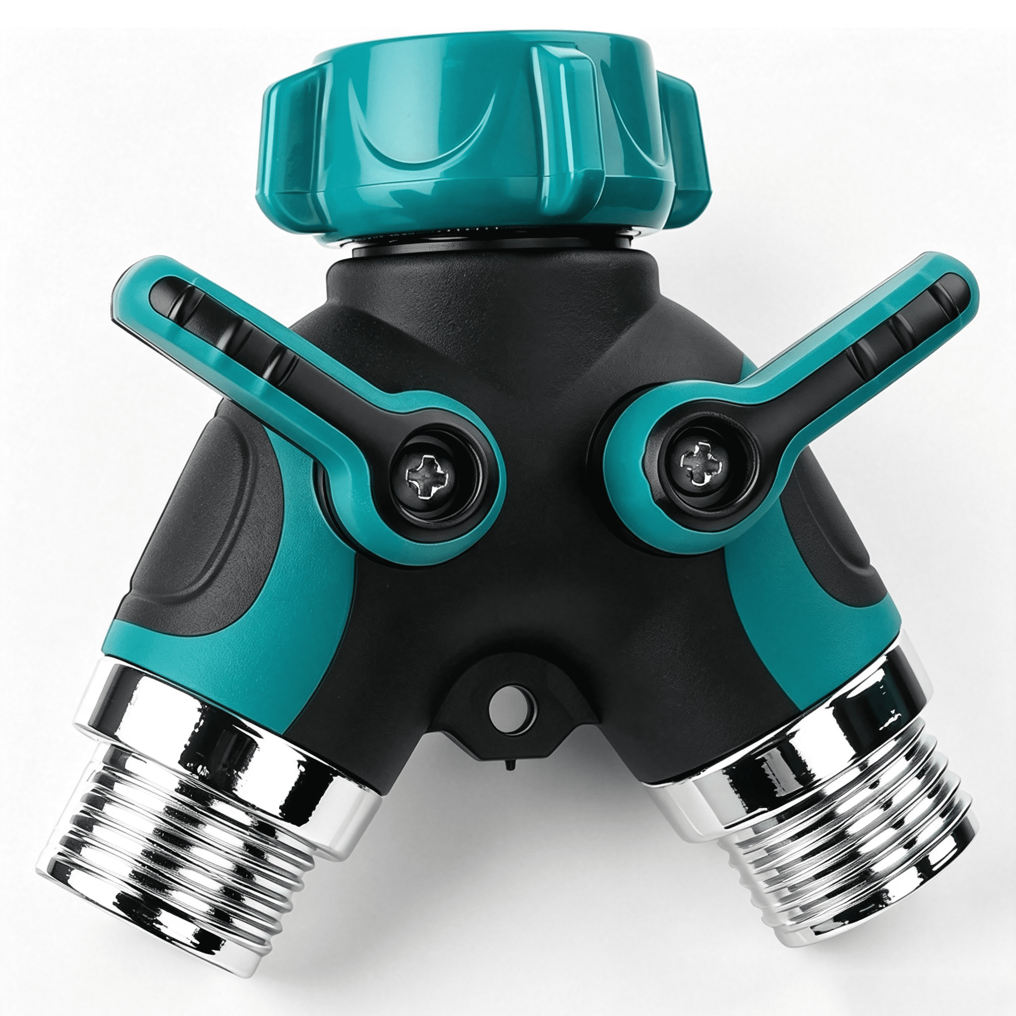 Hose Splitter 2 Way, Heavy Duty Zinc Alloy Garden Hose Splitter Outdoor Faucet Splitter with 2 Shut off Valves, 3/4 inch GHT for Lawn & Garden
