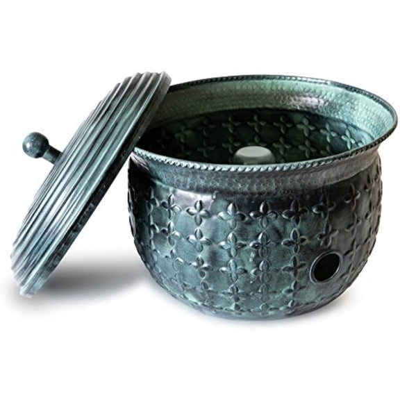 Garden Hose Storage Pot Holder With Lid, Water Pipe Container Tub, Outdoor Lawn Patio Backyard Organizer Box, Woven Texture Design,1 Piece