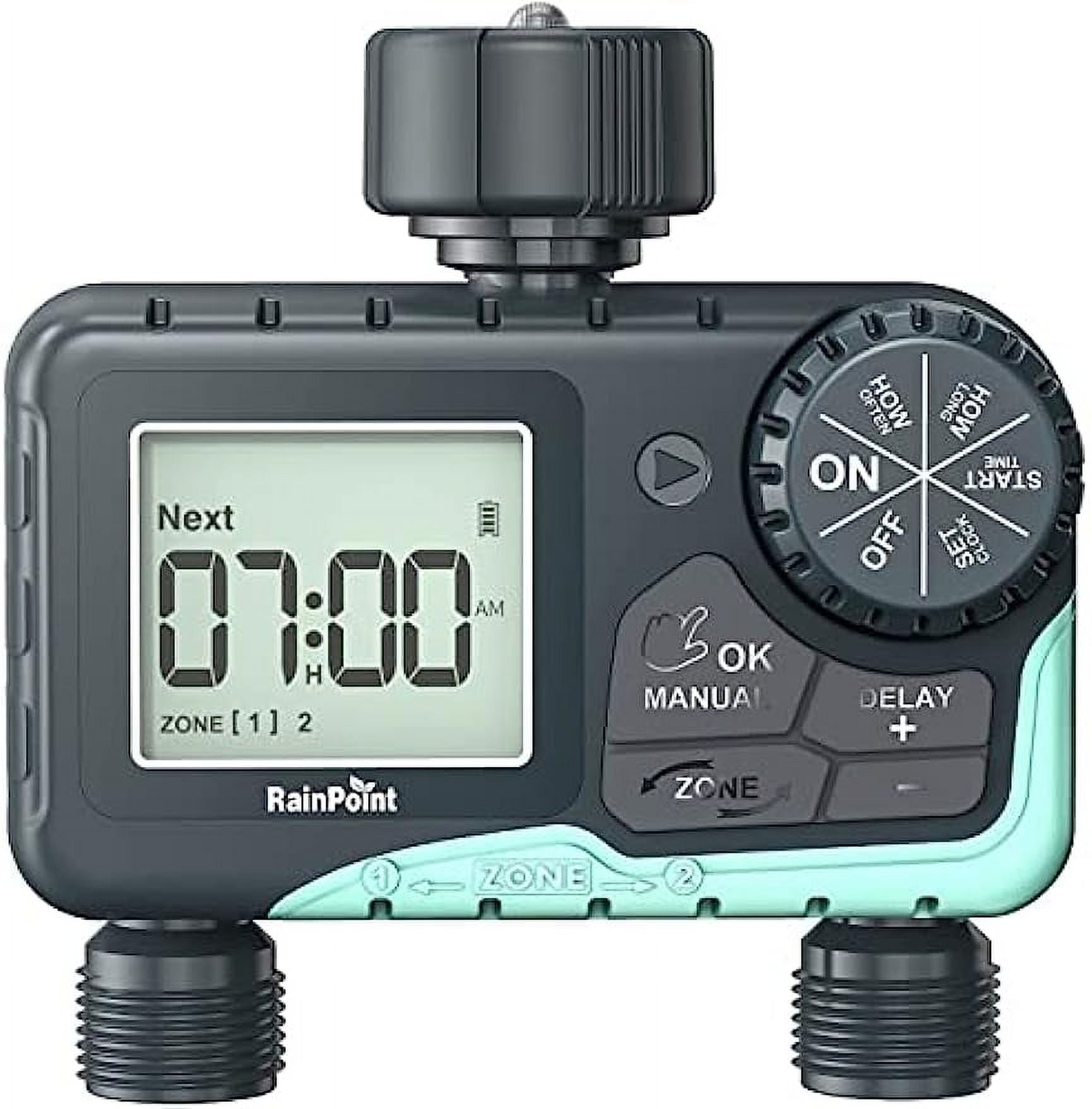 Garden Hose Water Timer 2 Zone Sprinkler Timer with Rain Delay and