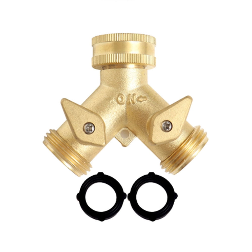 Garden Hose Y Valve Connectors Brass Hose Splitter with Solid Brass