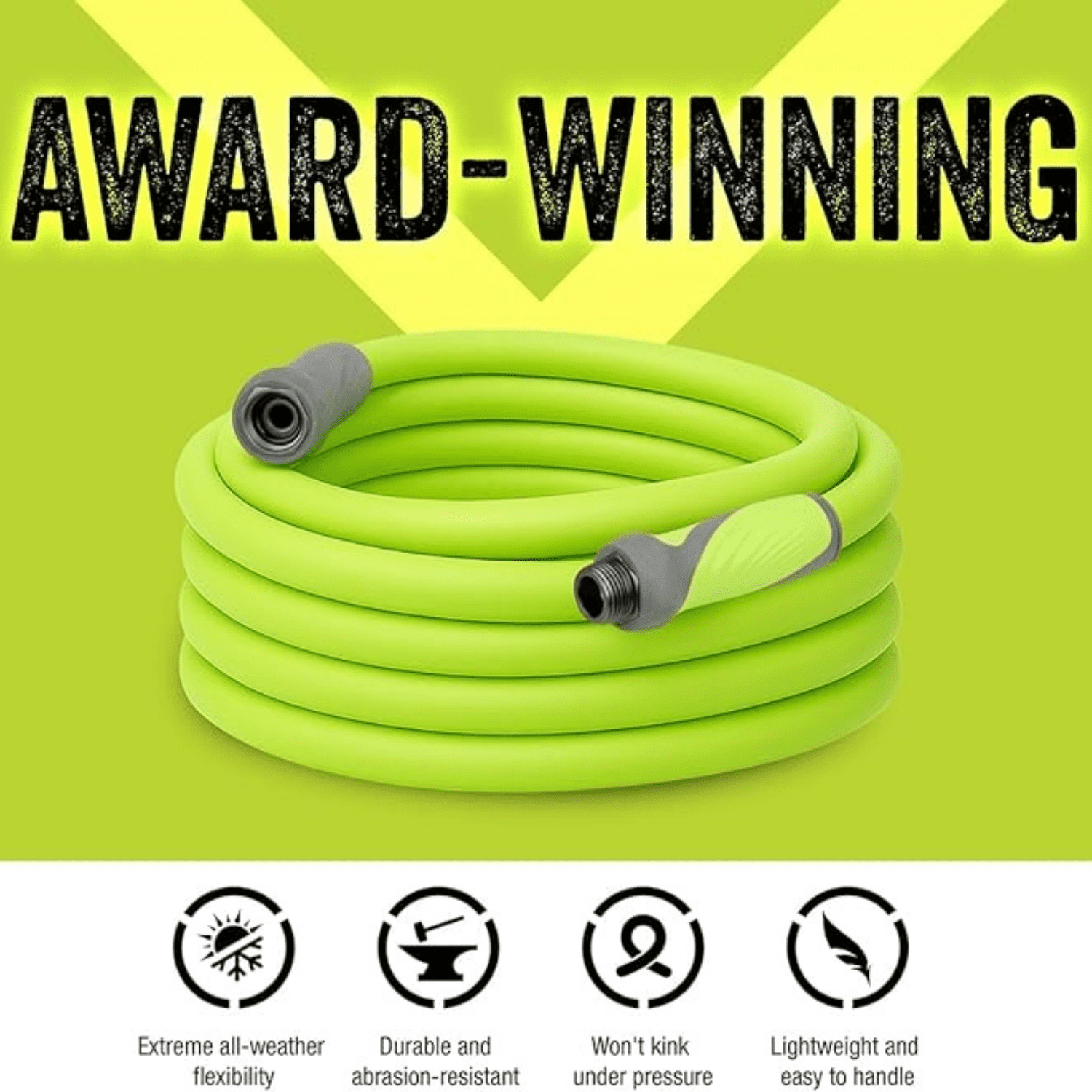 Garden Hose with SwivelGrip, 5/8 in. x 50 ft., Lightweight All-Weather Water Hose, Durable and Flexible, Leak-Free Connections
