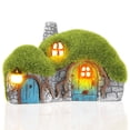 thumbnail image 1 of Garden House Statue 7.7" - Fairy Garden House Statue with Solar Lights Garden Cottage Lighting Figurines for Patio Yard Decor,6.8"D x 3.9"W x 4.5"H, 1 of 7
