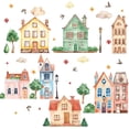 thumbnail image 1 of Garden House Wall Stickers Watercolor House Wall Decals Tree Grass Vinyl Art Stickers Birds Clouds Wall Decals House Decor for Bedroom Nursery Living Room Playroom, 1 of 9