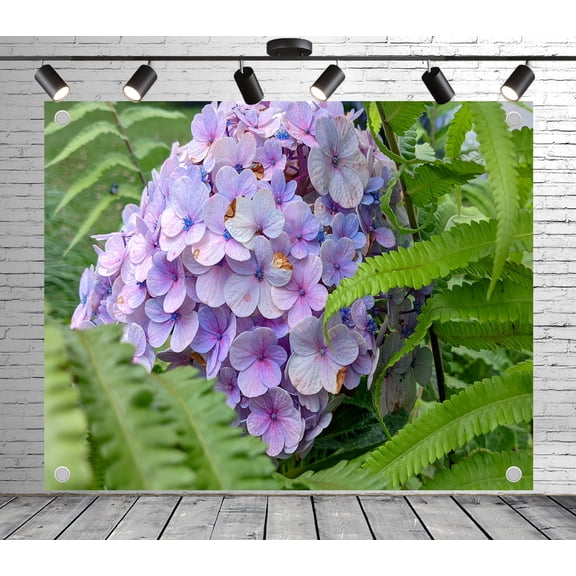 Garden Hydrangea Photo Backdrop | Polyester Fabric Banner Decorative Curtains for Theme Party Wedding Birthday Baby Shower Studio Props