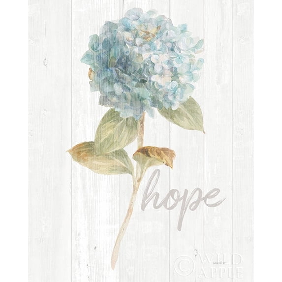Garden Hydrangea on Wood Hope Poster Print by Danhui Nai (10 x 8)