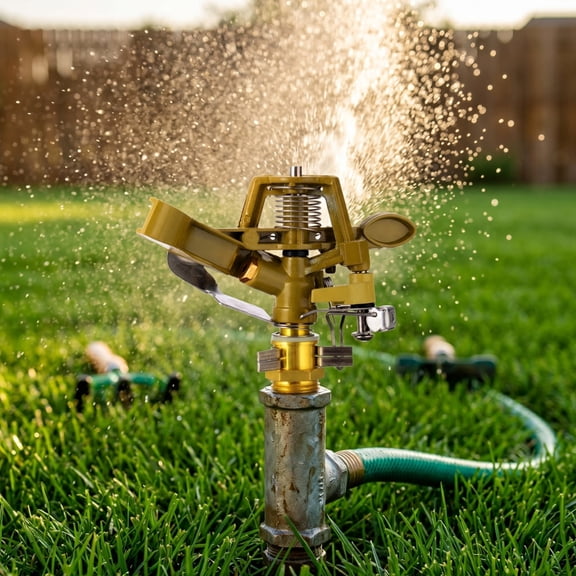 Garden Impact Sprinkler Head, 1/2 Inch Threaded Lawn Watering Sprayer, Durable Metal Irrigation Tool