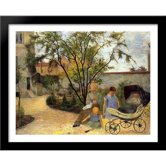 Garden In Rue Carcel 36x28 Large Black Wood Framed Print Art by Paul Gauguin