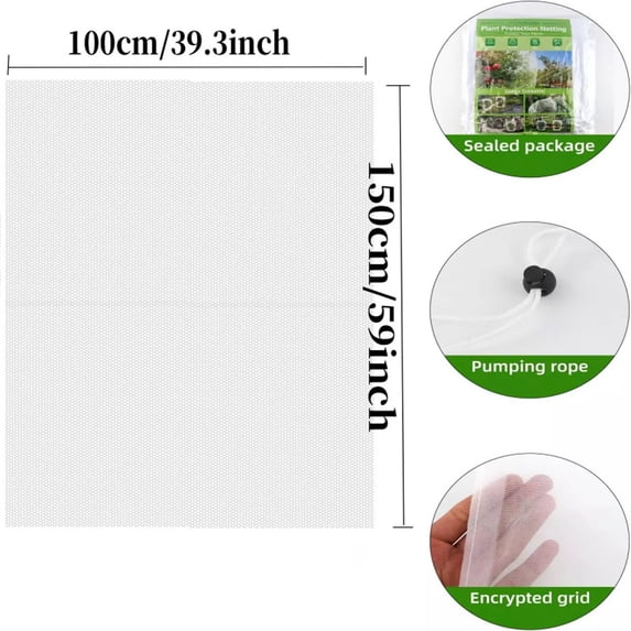 Garden Insect Netting, Ultra Fine Mesh Netting for Vegetables Fruits Flowers Crops Greenhouse Row Cover Raised Bed Patio