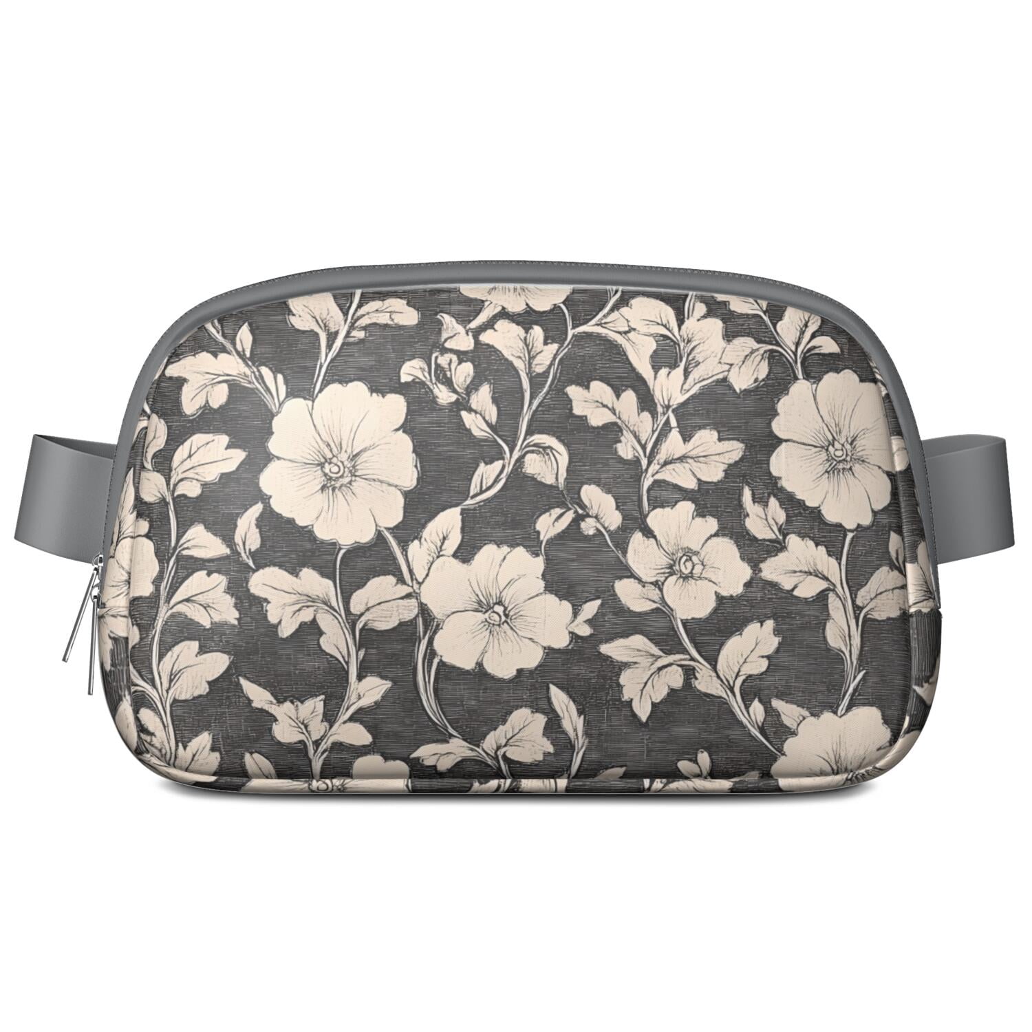 Garden-Inspired Fanny Pack – Floral Waist Bag with Tropical Wildflower Print & Hummingbird Aesthetic