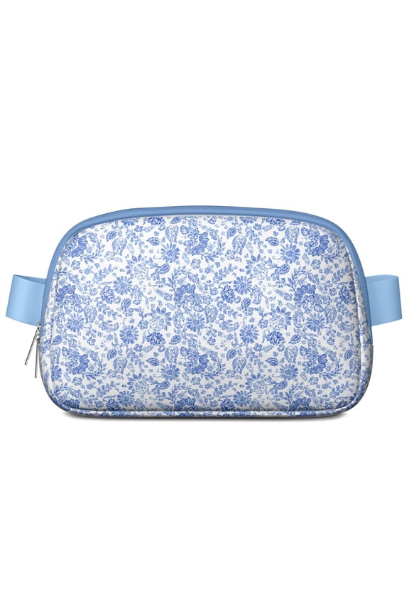 Garden-Inspired Fanny Pack – Floral Waist Bag with Tropical Wildflower Print & Hummingbird Aesthetic