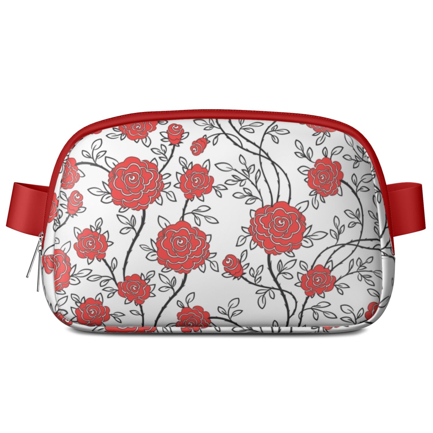 Garden-Inspired Fanny Pack – Floral Waist Bag with Tropical Wildflower Print & Hummingbird Aesthetic