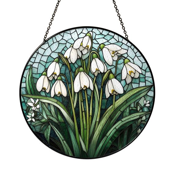 Garden Inspired Snowdrop Stained Glass Window Suncatcher2101