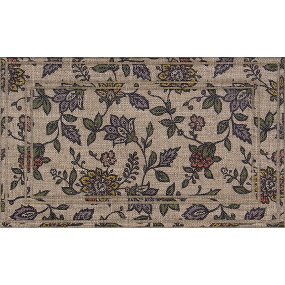 Garden Jacobean Floral, Apache Mills Sisal 18x30 Indoor Outdoor Entrance Doormat