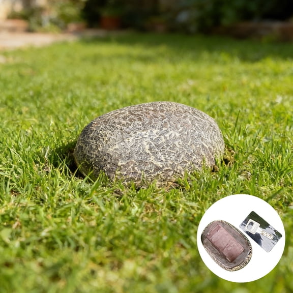 Garden Key Hider Rock Resin Outdoor Decoration with Hidden Storage Compartment Weatherproof for Yard or Patio Keybox Blends with Landscaping Durable Hide a Key Holder