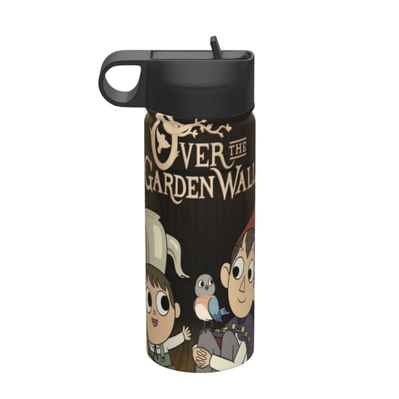 Over The Garden Kids Insulated Water Bottle With Straw - 18 Oz Stainless Steel Double Wall Vacuum Cup, Leakproof, Bpa Free, Suitable For Boys And Girls