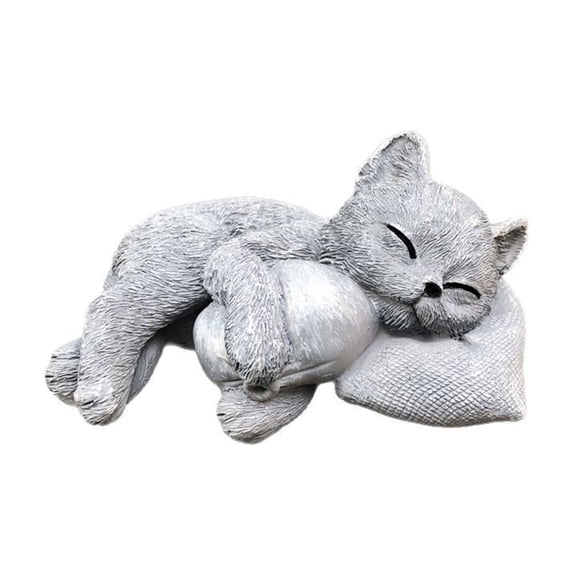 Garden Kitten Figurine Outdoor Kitten Statue Home Unique Outside Decoration Yard Art Remembrance Memory Memorial