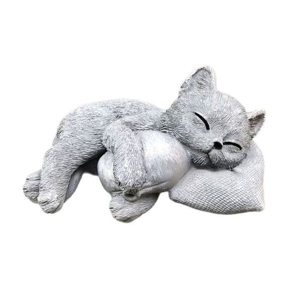 Garden Kitten Memorial Resin Kitten Grave Marker Remembrance Kitten Statues for Garden Grave Decoration Pet Sympathy Gif