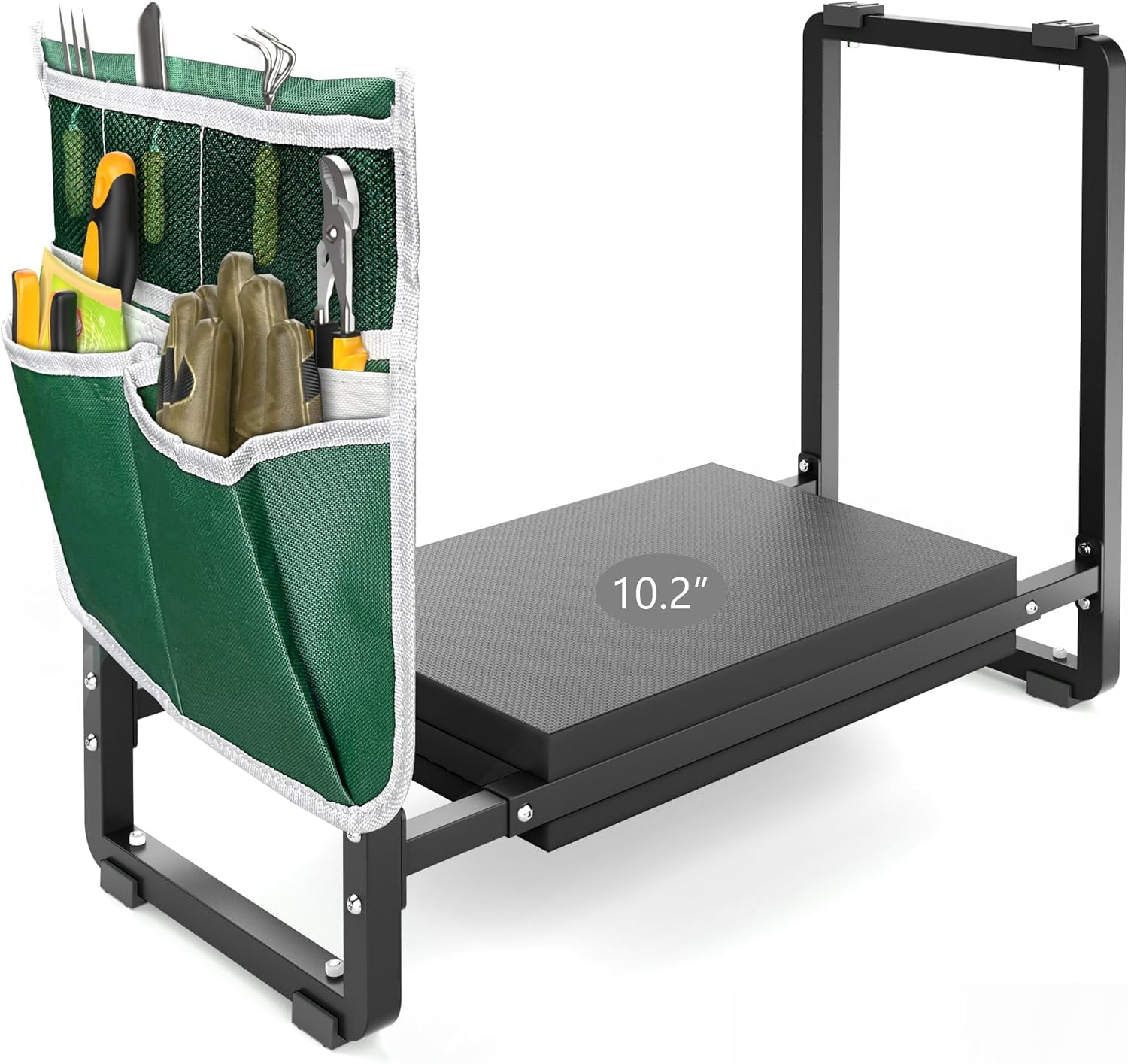 Garden Kneeler and Seat, 10.2" Wider Heavy Duty Thick Gardening Bench for Kneeling and Seat - Multifunctional Kneeler Bench, Gardening Gifts for Women, Seniors Grandparents, Black