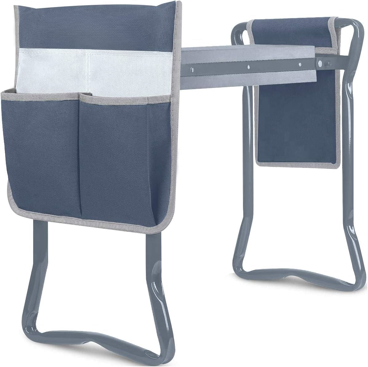 Garden Kneeler and Seat 10.64” Wider Larger Soft Kneeling Pad Garden Bench with 2 Large Tool Pouches Heavy Duty Garden Stool Foldable Tools Gardening Gifts for Women Men Gardeners