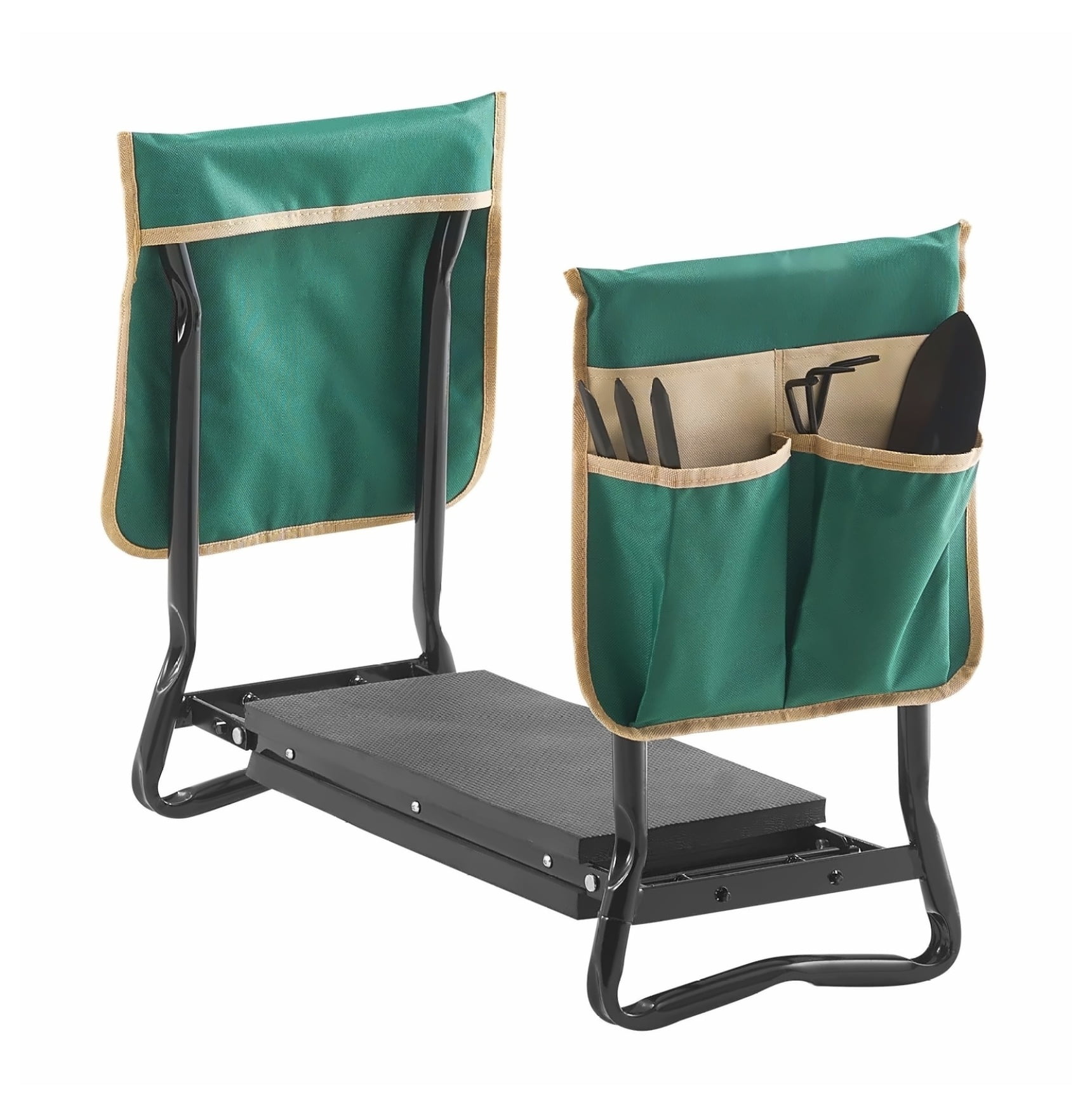 Garden Kneeler and Seat, 330lbs Capacity - Folding Garden Stool with EVA Pad & Tool Bags - Heavy Duty Garden Bench for Weeding, Planting, & Outdoor Use