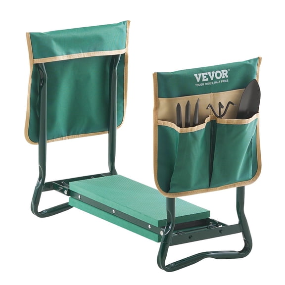 Garden Kneeler and Seat with 6" EVA Foam Pad, Folding Garden Stool Heavy Duty Bench with Side Handles, Dual Tool Bags, Supports 330 lbs, Portable Garden Kneeling Chair for Seniors and Outdoor Tasks