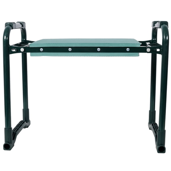 , Garden Kneeler and Seat Bench with 2 Free Tool Pouch, Foldable Stool, EVA Foam Pad, with an extra Soft Wider Cushion, and Large Tool Bag for Gardeninng Lovers, Green ,Iron ,