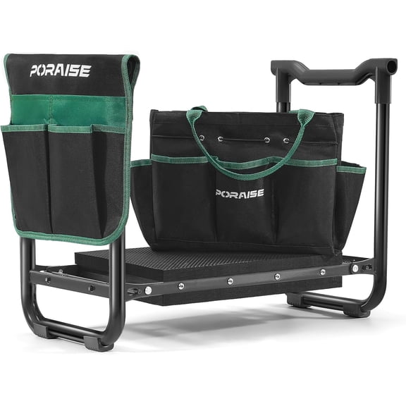 Garden Kneeler and Seat Heavy Duty, Wider and Thicker Kneeling Pad for Foldable Gardening Stool with 2 Tool Pouches, Gardening Gifts Tools for Women Mom Men Seniors