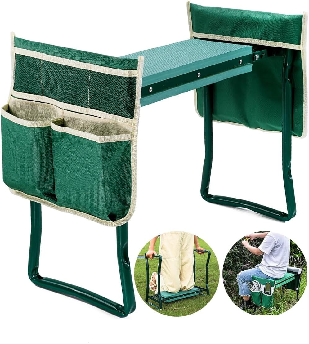 Garden Kneeler and Seat, Garden Stool, Gardening Bench with 2 Tool