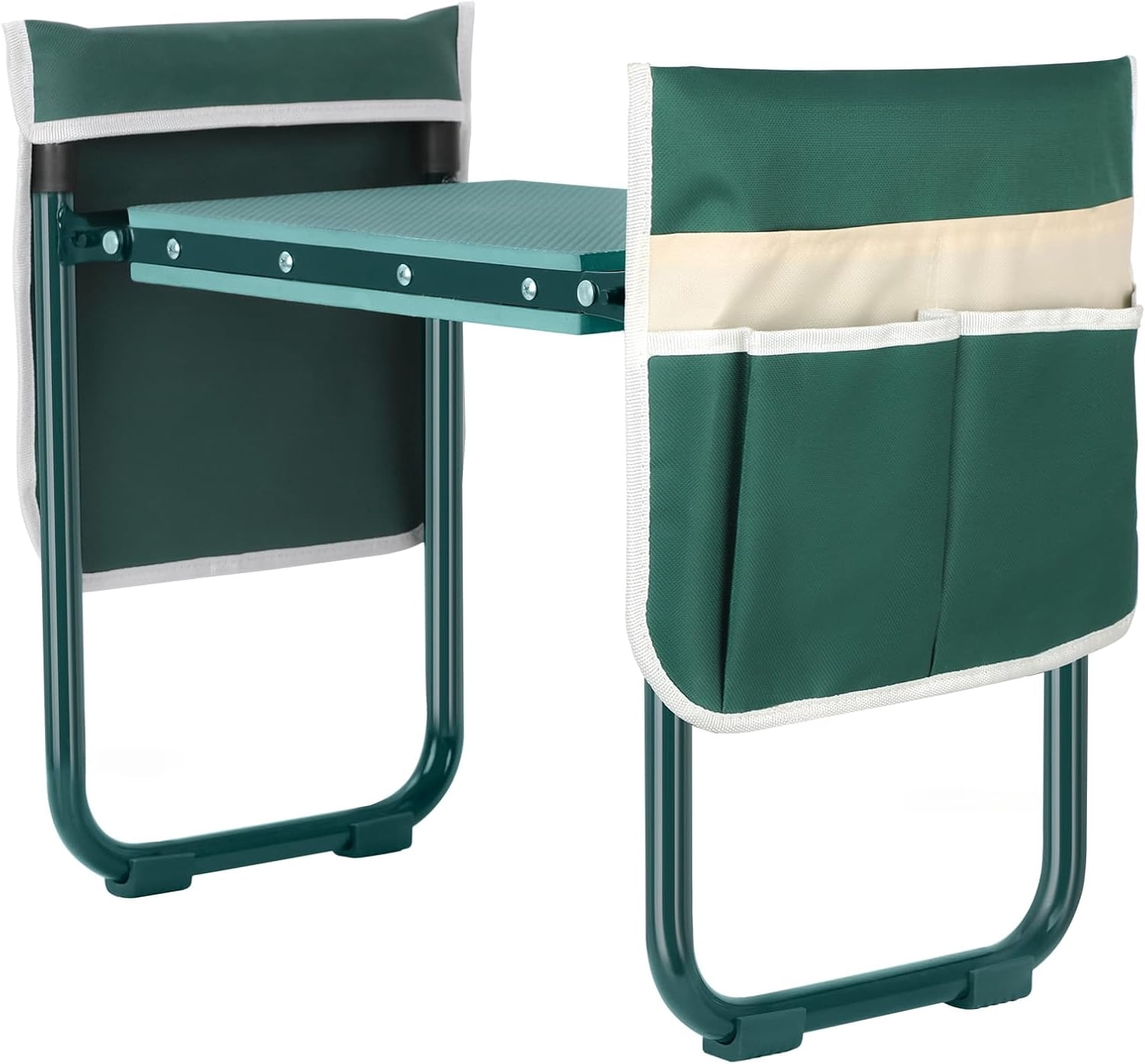 Heavy Duty Gardening Bench Chair with 2 Tool Pouches, Garden Kneeler and Seat, Upgraded Foldable Gardening Stool with 10.23" Wide Kneeling Pad, Gardening Gifts for Seniors Mom Women Men