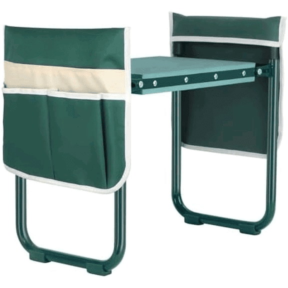 Garden Kneeler and Seat, Upgraded Foldable Gardening Stool with 10.23" Wide Kneeling Pad, Heavy Duty Gardening Bench Chair with 2 Tool Pouches, Gardening Gifts for Seniors Mom Women Men