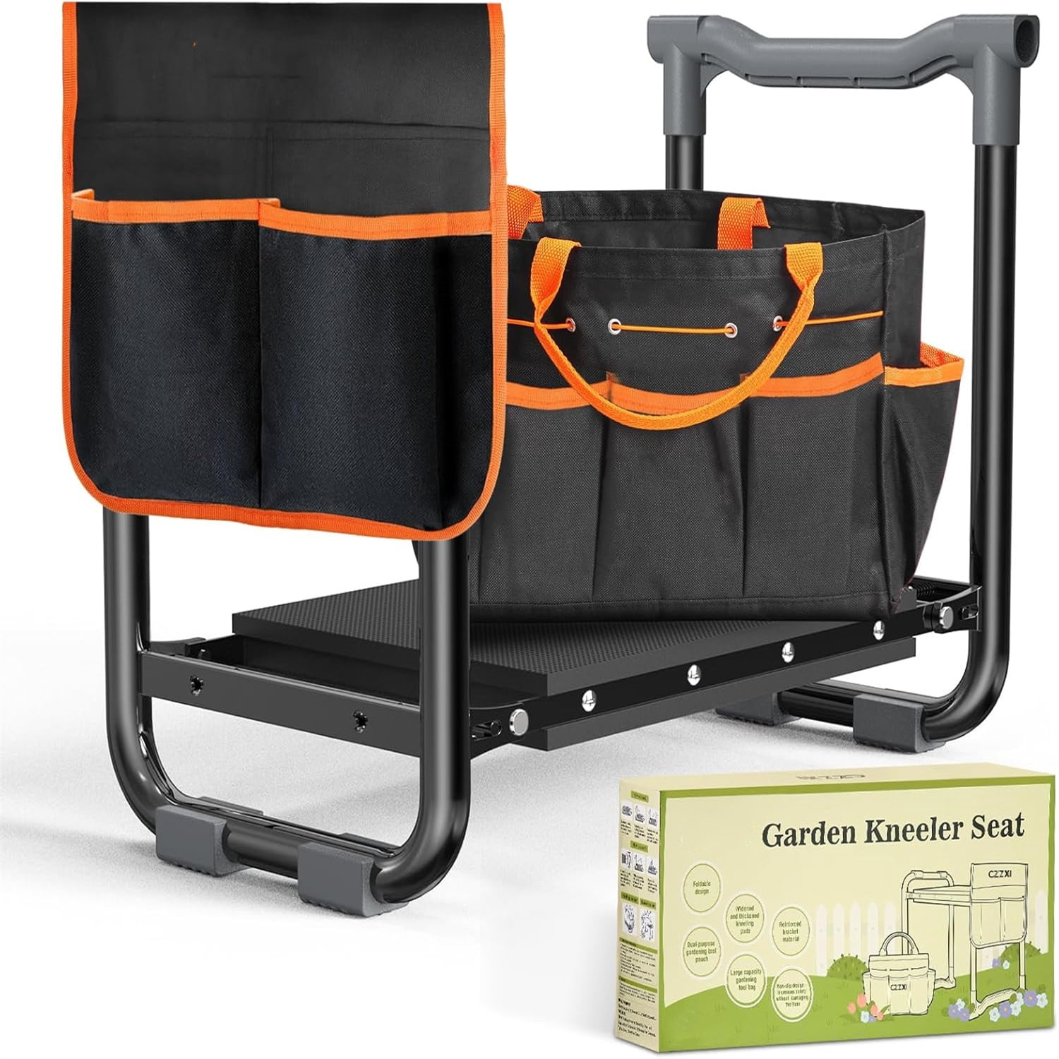 Garden Kneeler and Seat, Wider and Thicker Kneeling Pad Heavy Duty Gardening Stool with Gardening Tool Pouch and Bag, Garden Bench/Chair Gifts for Women, Seniors