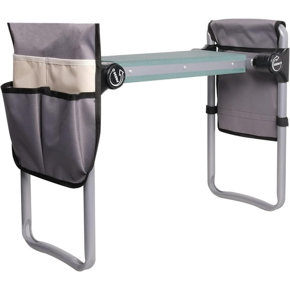 Garden Kneeler and Seat, 2024 Upgraded Foldable Heavy Duty Kneeling Bench with 2 Tool Bags and Soft EVA Foam Pad for Senior, Green