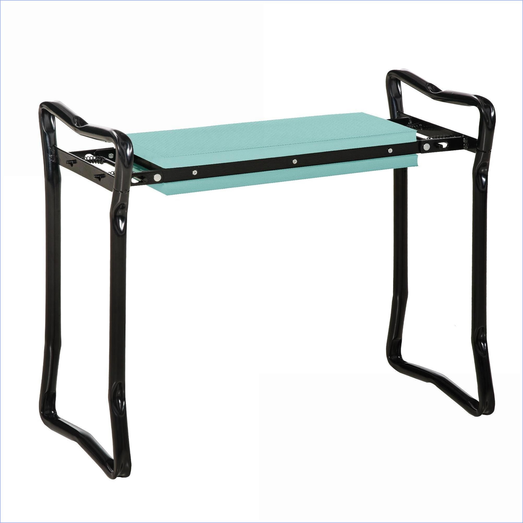 Garden Kneeler and Seat Bench | Padded Foldable Stool for Outdoor Gardening | Olive Green | Steel