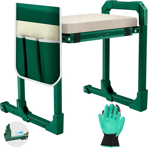 Garden Kneeler and Seat Foldable Gardening Stool with Extendable Legs & Thickened Pad, Tool, Heavy Duty Support for Elderly, Gardening, Outdoor Use