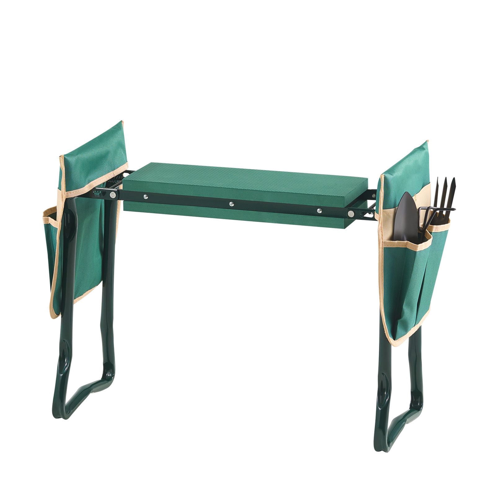 Garden Kneeler and Seat with 6" Wide Kneeling Pad, 330 lbs Capacity, Folding Design, 2 Tool Bags, for Gardening Weeding Planting