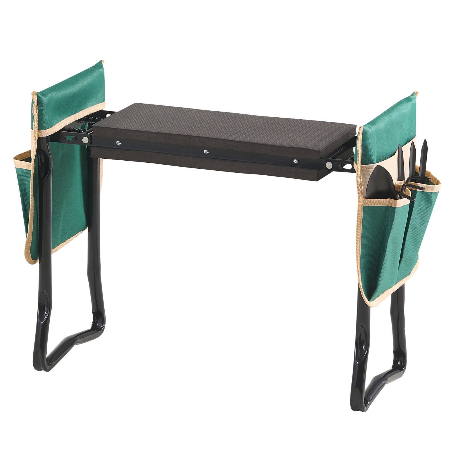 Garden Kneeler and Seat with 8" Wide Kneeling Pad, 330 lbs Capacity, Folding Design, 2 Tool Bags, for Gardening Weeding Planting