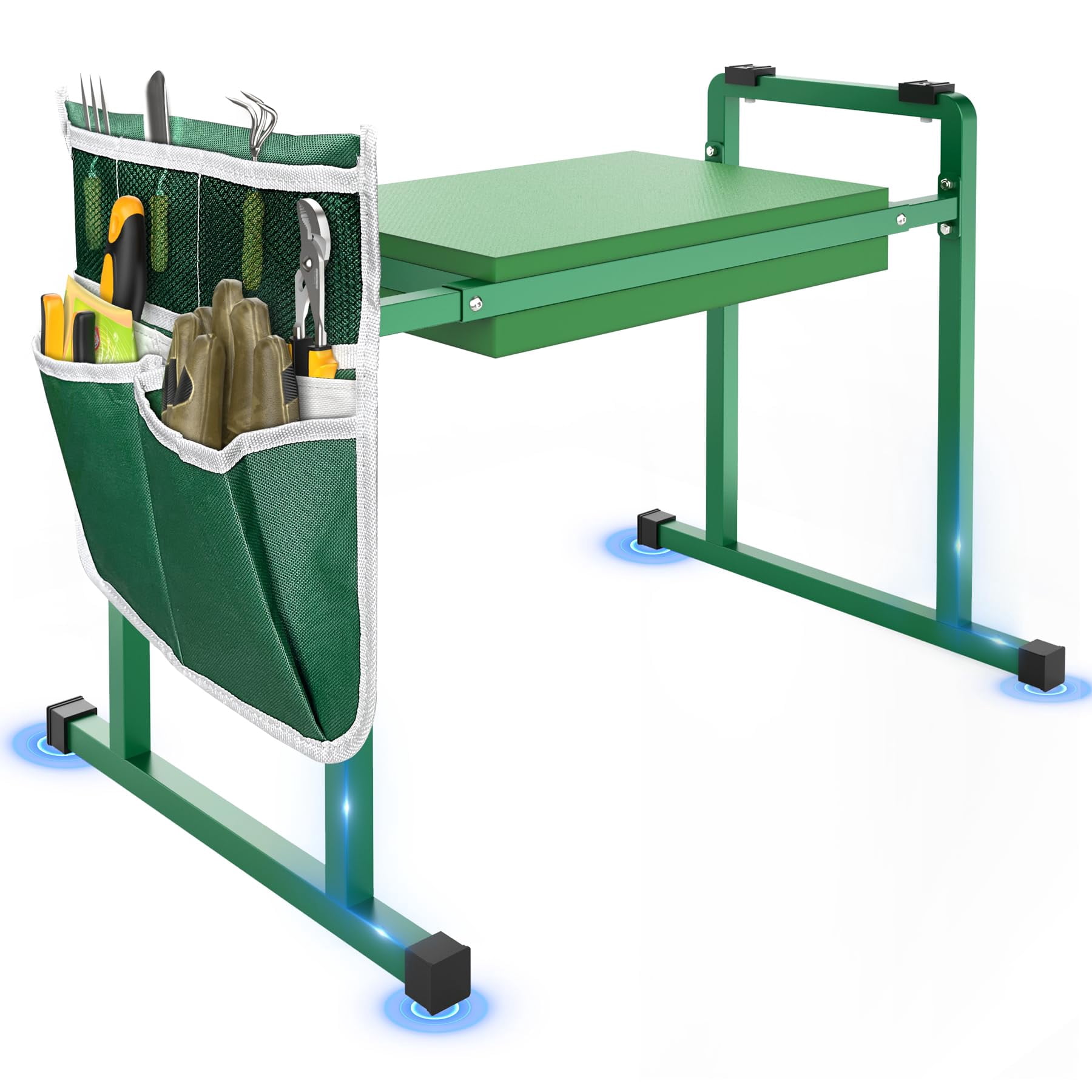 Garden Kneelers Seat, Stable and Save Anti-Tipping Design  Wider Garden Kneeler and Seat with Handle, Heavy Duty Gardening Stool for Seniors, Gardening Weeding Bench for Gardeners Parents - Green