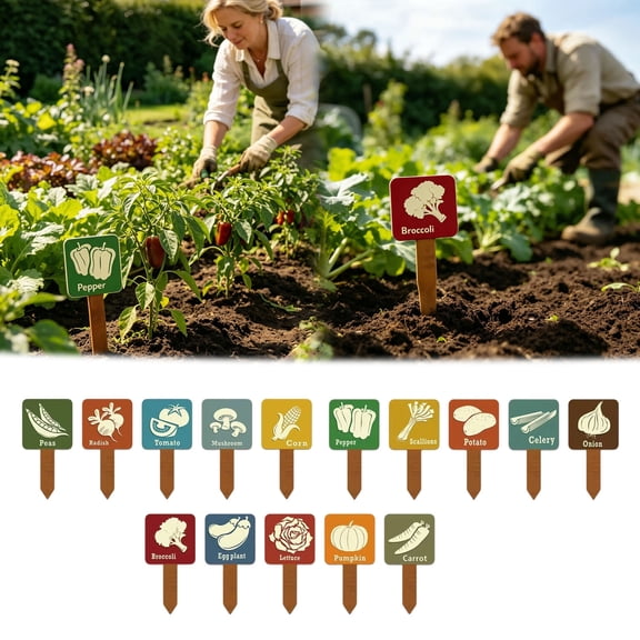 Garden Label Stakes 15 Signs Markers | Vegetable Labels For Fruit Seedling Nursery Gardening YardOutdoor Growing