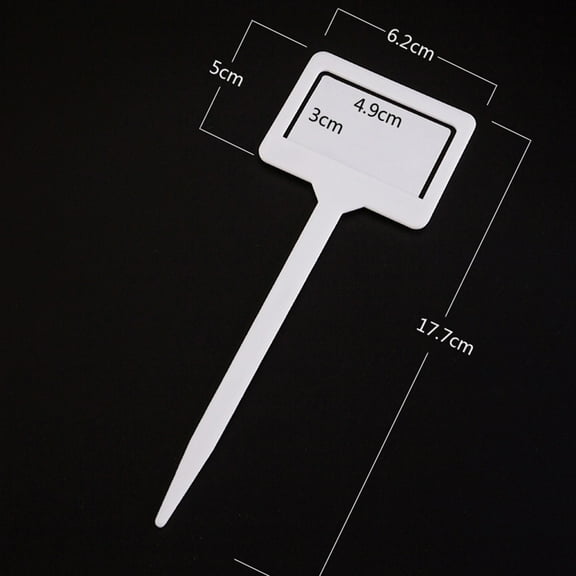 Garden Labels, Durable Plastic T-Type Tags, Non-Breakable Reusable Nursery Markers Easy Write Clean for Seedlings Flowers, White