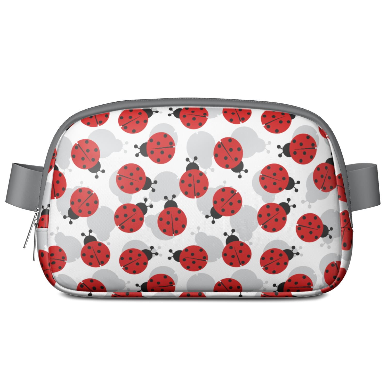 Garden Ladybird Fanny Pack – Cute Cartoon Red Ladybug Waist Bag for Women with Nature Insect Print and Polka Dot Style